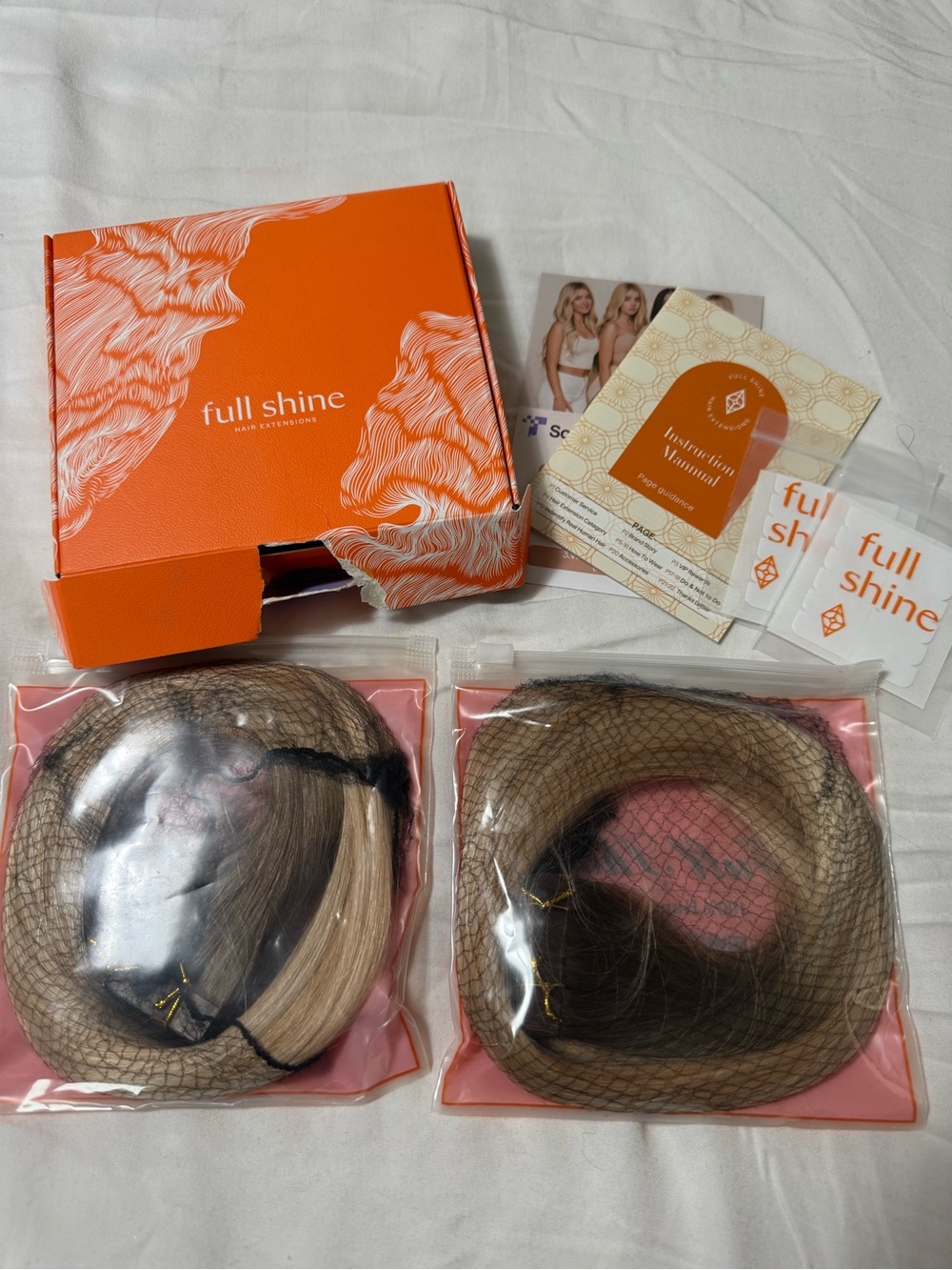 Full Shine Blonde & Brown Clip-In Hairpiece Duo
